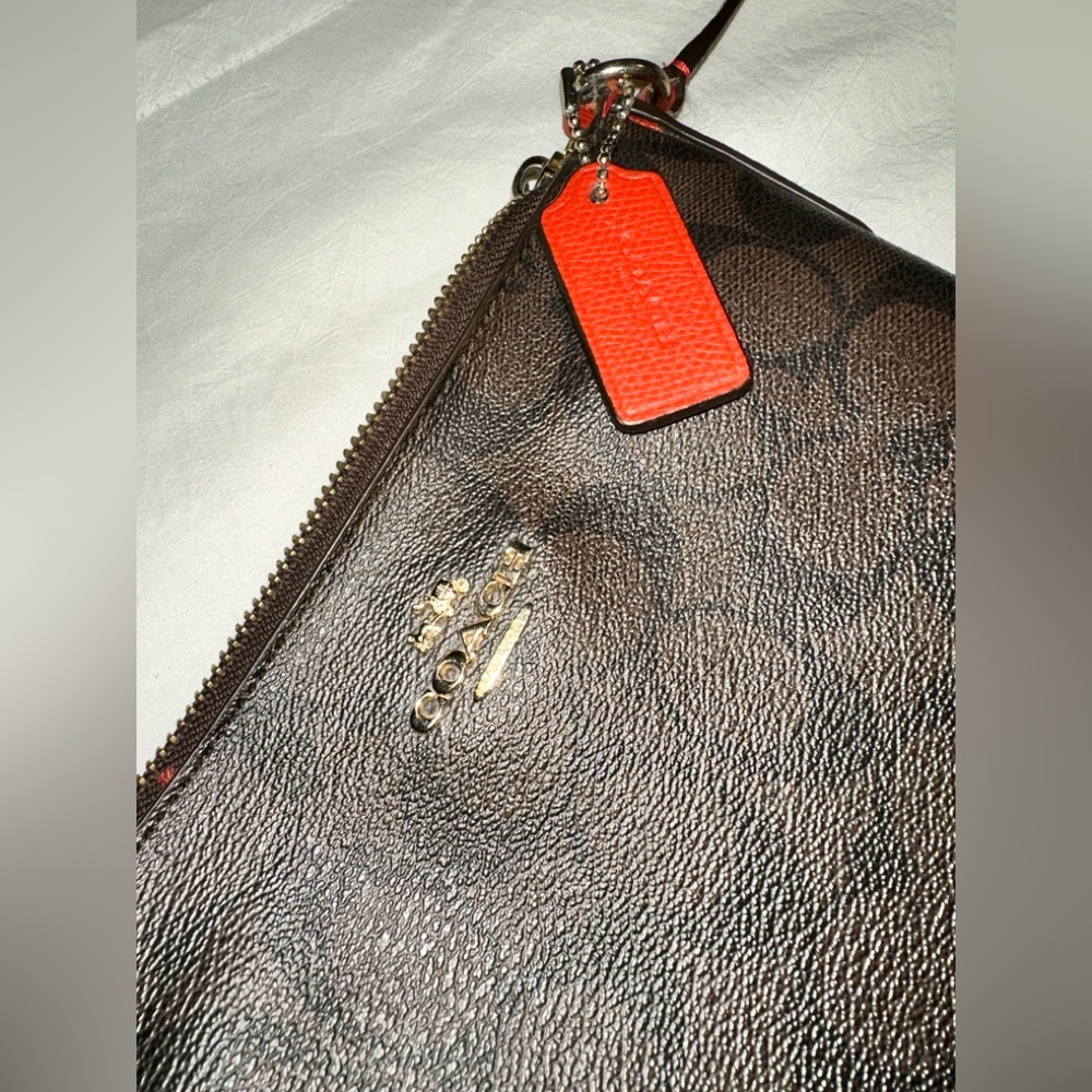 Coach Dark Brown and Red Messenger Bag - Picture 3 of 5
